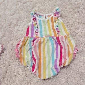 Ruffle butts rainbow romper 0-3 months